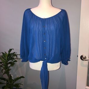 Blue by Saks Fifth Avenue tie front blouse
